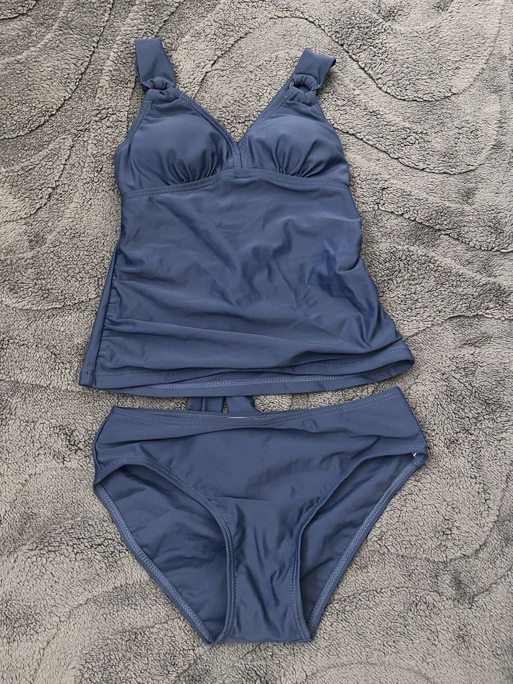 Girls Tankini Swimsuit 2 Piece Blue Size 9-10Y